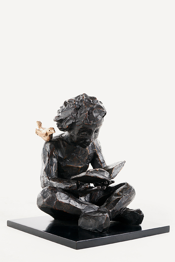 lecteur assis - Sculpture - Sophie Barut